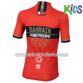 Maglia 2018 Bahrain-Merida Bambino N001 Manica Corta